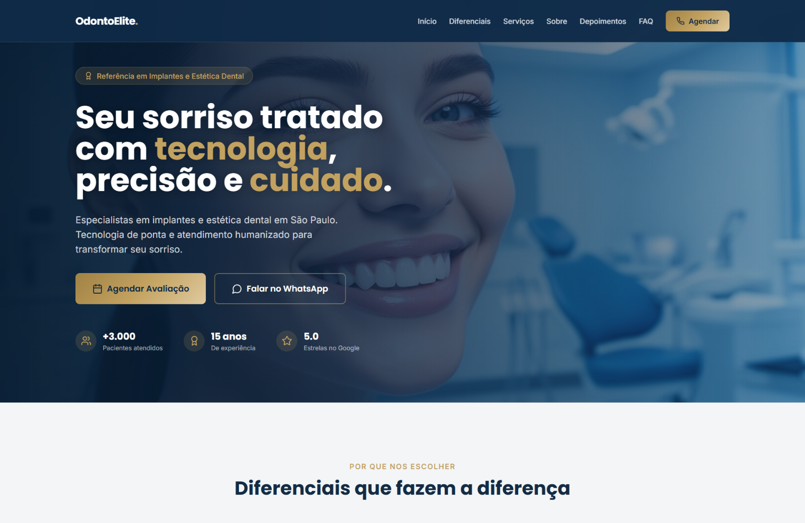 Projeto Odonto Elite: landing page para clínica odontológica